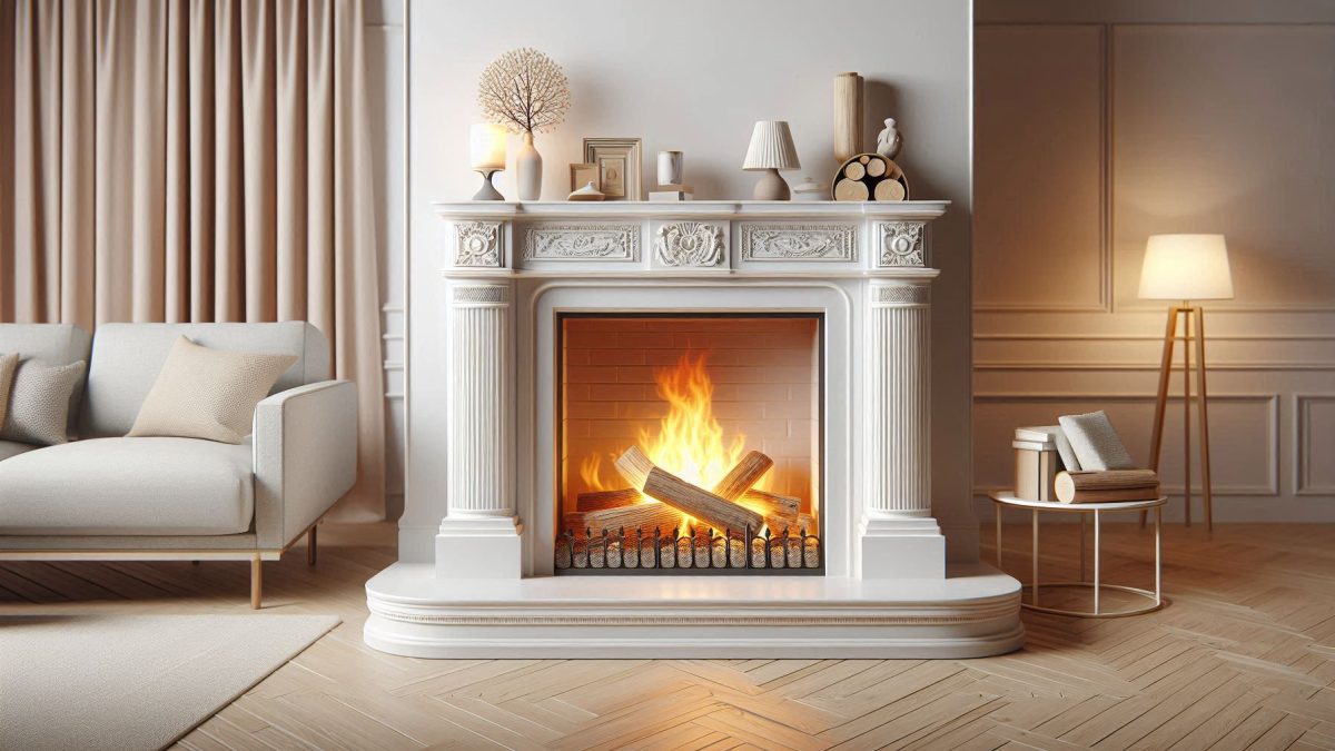 Wood-burning fireplace