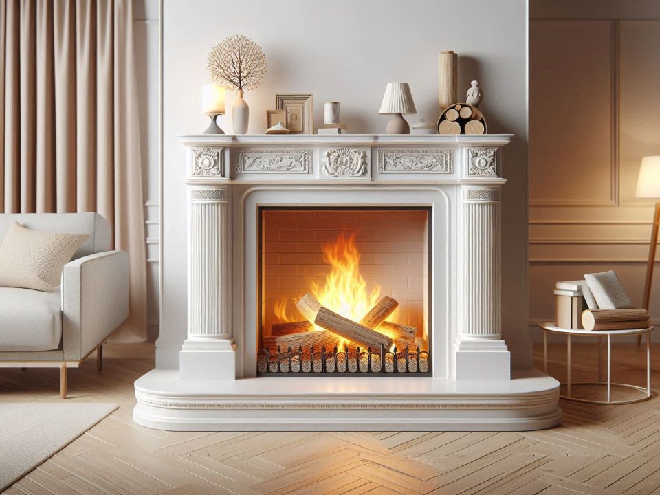 Wood-burning fireplace